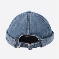 Chapeau Docker sans bord en denim avec logo brodé confortable