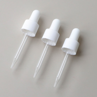 Pipette compte-gouttes en verre rayée verticalement blanche 18/410 avec embout en silicone pour le stockage d'huiles essentielles