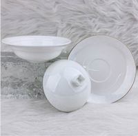 Bol en céramique blanc de haute qualité, nouveau style chinois, pour ragoût de nid d'oiseau, avec couvercle, pour soupe chauffante, ou pour concombre de mer