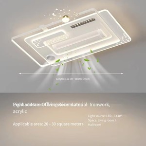 Ventilador de techo <span class=keywords><strong>LED</strong></span> inteligente sin aspas moderno para audio Bluetooth para dormitorio, uso doméstico, lámpara de ventilador de aire cálido y frío <span class=keywords><strong>ajustable</strong></span> - Product Image 3