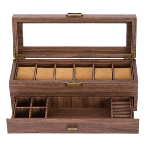 Caja de Almacenamiento y Exhibición de Relojes de Cuero Rectangular, Ecológica y de Moda, Caja de Joyería Portátil Multifuncional, Venta al Por Mayor - Product Image 4