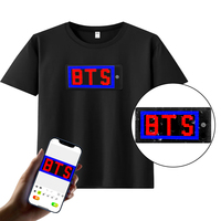 Camiseta con Pantalla LED Programable por Aplicación, Conexión a Aplicación, Texto Desplazable Editable, Panel LED Inteligente para Camiseta
