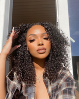 Perruque Full Lace Front Wig naturelle indienne, cheveux crépus et bouclés, 13x6, pour femmes africaines, bon marché, 360