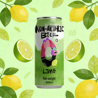 Bière pression sans alcool saveur thé vert 500ml, marque OEM en gros, rafraîchissante et saine, boissons sans alcool
