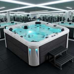 Baignoire <span class=keywords><strong>Jacuzzi</strong></span> en Acrylique <span class=keywords><strong>avec</strong></span> Robinet Cascade, Éclairage <span class=keywords><strong>LED</strong></span> et Contrôle Balboa pour Usage Commercial - Product Image 1