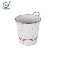 Pot de fleurs suspendu en métal de 0,9 gallon avec crochet amovible pour la décoration de balcon et de jardin