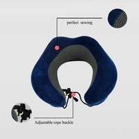 Bantal Leher Busa Memori Bentuk U Modern 200TC Solid Laris Manis Alat Bantu Tidur Saat Perjalanan Mengemudi Slow Rebound Penjualan Langsung Pabrik