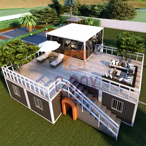 Contenitore pieghevole casa Container prefabbricata mare noleggio temporaneo ville vacanza prefabbricata edificio per uffici soluzione di progetto