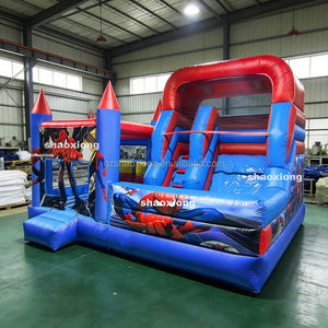 Château gonflable commercial d'extérieur pour enfants, thème Spider-Man, avec toboggan, pour utilisation sèche et humide, avec souffleur - Product Image 5