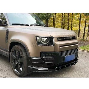 สปอยเลอร์กันชนหน้ารถยนต์แบบ LED Lip Diffuser สีดำเงา สำหรับ Land Rover Defender 2020+ อุปกรณ์ตกแต่งรถยนต์ - Product Image 3