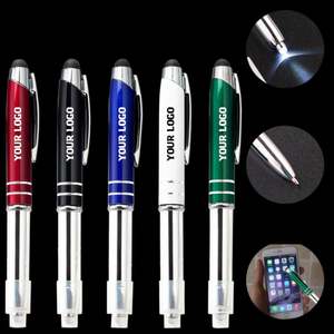 YS211 Corporate Activity Business Gift Stylus <b>Pen</b> Promotion Metal Ball <b>Pen</b> With Custom Logo Printed Ball <b>Pen</b> With Flashlight - Product Image 1