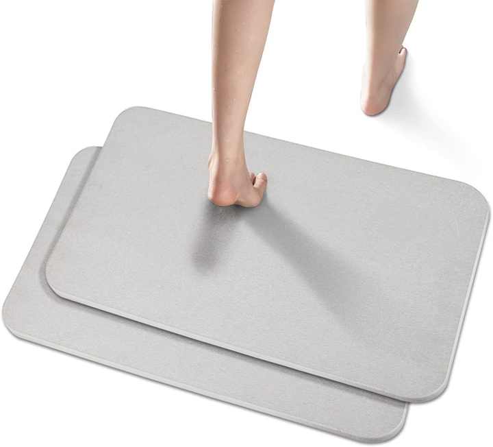 Modern Stone Bath Mat Large Diatomaceous Earth Bath Mat with Fast Water