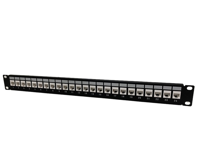 24 Port UTP Modular Empty Patch Panel | 19" 1U Rack Mount with Cable Management for Cat5e/Cat6 UTPKeystone Jacks