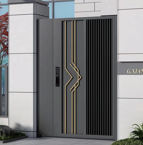 Porte battante en aluminium gris minimaliste, technologie durable, automatisation de la chaîne de production, fabrication chinoise de style d'Asie <span class=keywords><strong>centrale</strong></span> - Product Image 6