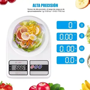 Balance de cuisine numérique haute précision SF-400 avec écran LCD rétroéclairé, sensibilité de 0,01 g, alimentation USB, corps en plastique, batterie incluse - Product Image 4