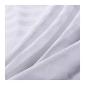 Оптовая продажа, бесплатный образец, атласная полосатая ткань для постельного белья для гостиницы, домашний текстиль, 100% хлопок, полихлопок, материал для постельного белья