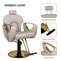 Fauteuil de Barbier Salon Moderne Ajustable Inclinable Portable pour Hommes, Siège de Salon pour Coiffeur