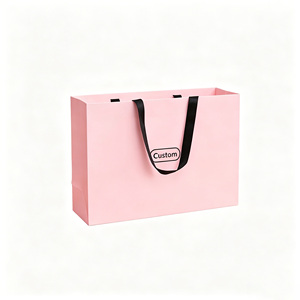 Bolsa de Compras de Papel Negro Personalizada con Asas Planas, Impresión Offset, Estilo de Lujo, Reciclable, para Regalos Empresariales - Product Image 4