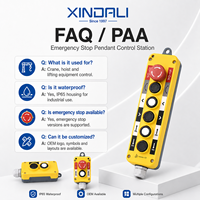 Station de commande suspendue d'arrêt d'urgence avec 1 à 5 boutons poussoirs (Plastique et Métal IP54) pour palan électrique XDL10