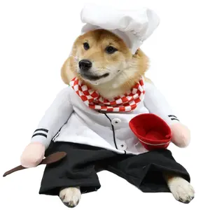 Disfraz de chef divertido para mascotas, Cosplay de perro, disfraz de Halloween, venta al por mayor, 2022