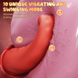 Vibrador de Lengua con 10 Modos de Vibración para Punto G, Dildo Rosa, Juguetes Sexuales, Caja de Juguetes Sexuales para Mujeres, Juguetes Anales y para Pezones - Product Image 3