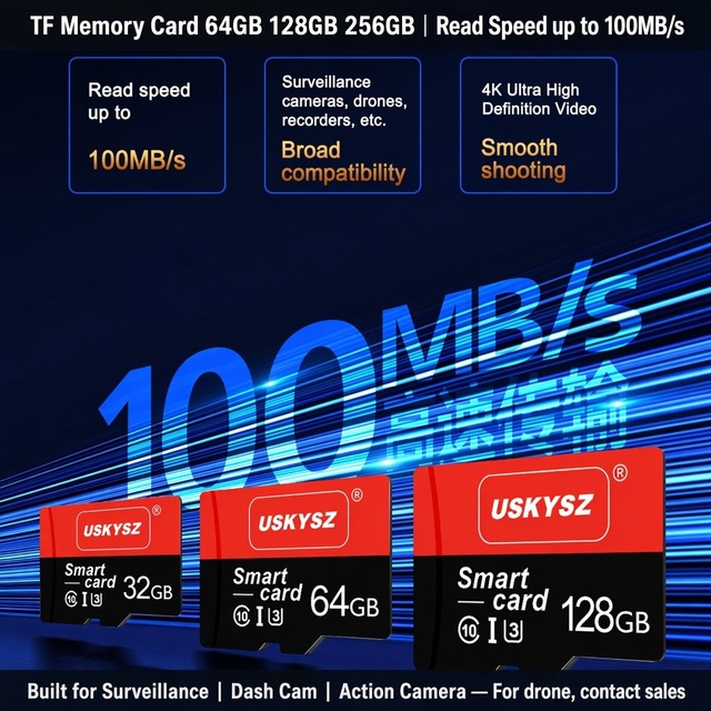 SD 4K Camera Memory Card 64GB 128GB TF Card SD Card 32GB Class10 U3 A1 32GB MINI SD 256GB for Camera/Recorder/Security Cameras