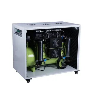 Hospital Operation Professional Silent Portable Oil Free Medical Dental Air Compressor With Silent Cabinet and Air Dryer
