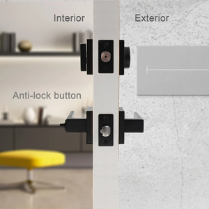 <span class=keywords><strong>Set</strong></span> Kunci Pintu Privasi Eksterior, Heavy Duty, Gagang Persegi dari Paduan Seng Hitam, Kunci <span class=keywords><strong>Deadbolt</strong></span> Silinder Tunggal untuk Pintu Kayu - Product Image 3