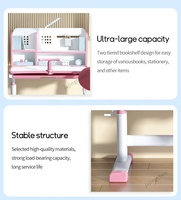 Table à Angle Réglable pour Enfants, Table d'Étude, Correction de Posture, Bureau d'Apprentissage de Levage Multifonctionnel avec Bibliothèque