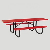 Muebles de patio al aire libre comercial 6 pies 8 pies acero ADA mesa de picnic exterior restaurante evento comedor conjunto metal Mesa para discapacitados silla