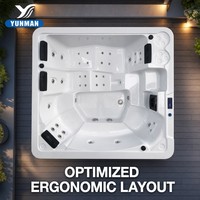 Bain à remous extérieur moderne YUNMAN 2,4 m, spa hydro-massant en acrylique, design autoportant pour villa, garantie 5 ans