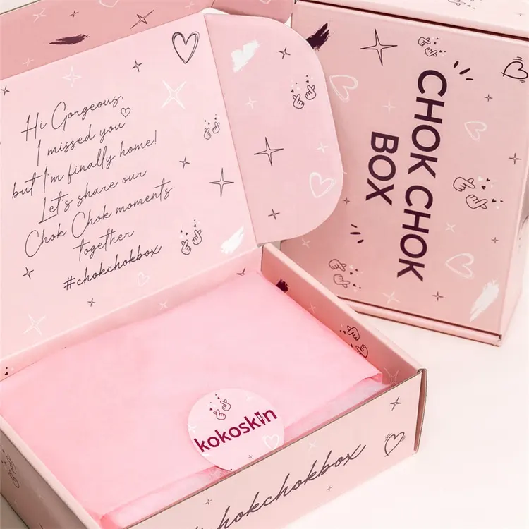 Benutzer definierte Luxus karton Geschenk box Versand Bekleidungs box für Verpackung Kleid Unterwäsche Shirt Wellpappe Mailer Box