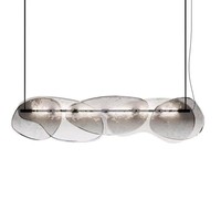 Suspension ovale artistique nordique italienne en fer, hauteur réglable, luminaire linéaire AC pour bar, hôtel, restaurant, salon de thé
