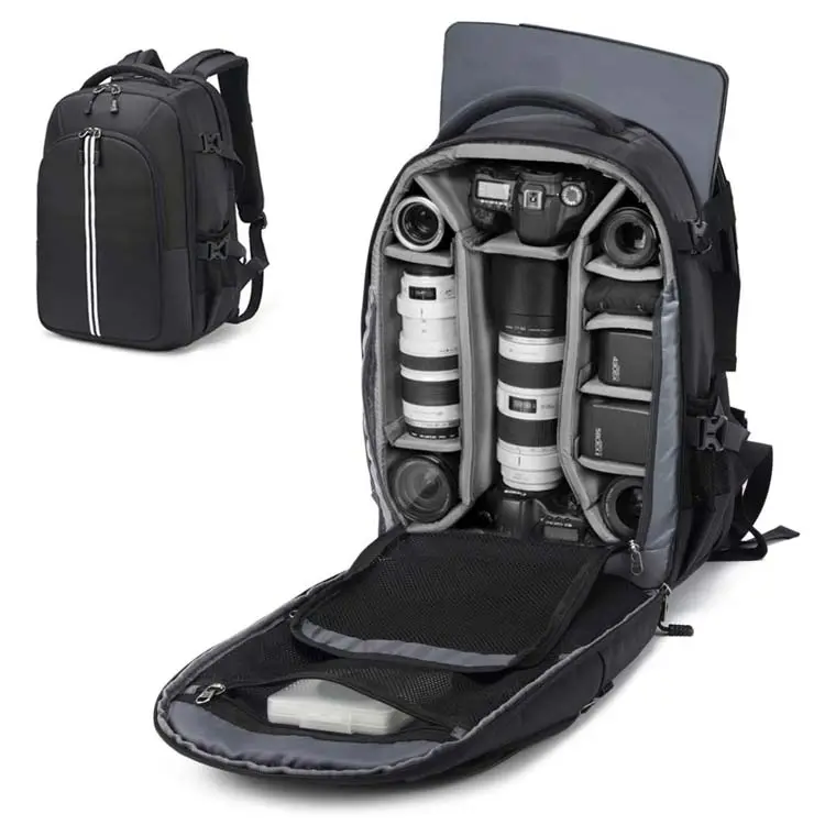 Mochila com compartimento para laptop, mochila à prova de arranhões para câmera dslr, com compartimento para laptop