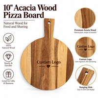 Planche à pizza en bois d'acacia en stock aux États-Unis, planche à découper en bois, planche à charcuterie pour pizzerias, supports vierges pour gravure laser