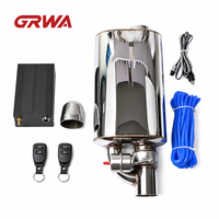 Silencieux universel à valve GRWA 2,5 pouces pour silencieux personnalisé avec valve en acier inoxydable 304 poli miroir, silencieux à valve 3 pouces