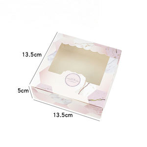 Пользовательские различные размеры пончик торт пищевая упаковка подарочная коробка пекарня с прозрачным окном - Product Image 6