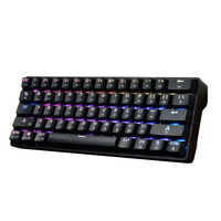 DK61 Keyboard Gaming Mekanik, 2.4 Backlit RGB 60% G Nirkabel Tahan Debu Dapat Diprogram Tombol Penuh
