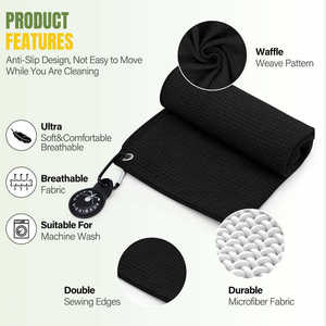 Serviette de golf magnétique professionnelle avec fixation aimantée N52 en néodyme, très absorbante, tissage gaufré, usine OEM ODM pour marques - Product Image 3