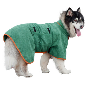 Peignoir de bain pour chien de style cape verte, absorbant et à séchage rapide, pour chiens de grande race, comme le Malamute d'Alaska et le Golden Retriever - Product Image 5