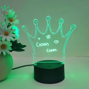 3D LED Color Luminous Acrylic Writing Board Transparent Message Night <b>Light</b> Novelty Birthday Gift for Children - Product Image 2