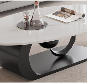High-end Home Oval Coffee <b>Table</b> Living Room Rental <b>Small</b> Apartment Plastic Material Modern Eco-Friendly Customizable No - Product Image 6