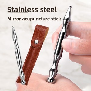 Bâton de massage en acier inoxydable pour points d'acupuncture, visage, yeux, tête, corps entier, méridiens, semelles des pieds, double tête, musical - Product Image 2