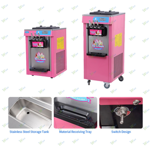 Machine à glace WICE 3 saveurs pour usage domestique et restaurants, avec ingrédients fruits, lait, eau, production de glace molle 20-28L/h - Product Image 4