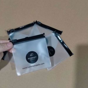 Custom Frosted <b>Small</b> Recyclable Plastic clear Pvc Zipper <b>Bag</b> for Cosmetic Jewelry Ring Packaging <b>Ziplock</b> Pouch - Product Image 1