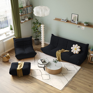 Thiết kế cổ điển màu đen lười biếng ghế Teddy vải thoải mái sofa bọc - Product Image 3