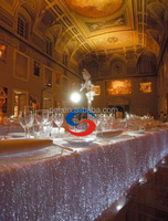 Nappe Lumineuse en Fibre Optique LED Rose Pâle Personnalisable avec Batterie Rechargeable pour Décoration de Mariage et de Noël