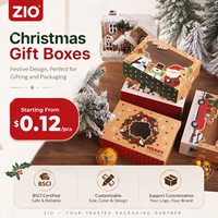 Kerstcadeaudoos met kijkvenster, feestelijke papieren verpakking voor fruit en koekjes, retailverpakking voor feestdagen.