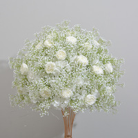 L-R060 2026 Hot Sale Op Maat Gemaakte Kunstmatige Babysbreath & Rozen Bloembol, Tafeldecoratie voor Bruiloft & Feestdecoratie