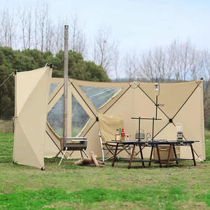 야외 캠핑 접이식 휴대용 옥스포드 천 3 계절 앞 유리 바람막이 커튼 바베큐 바람막이 - Product Image 2